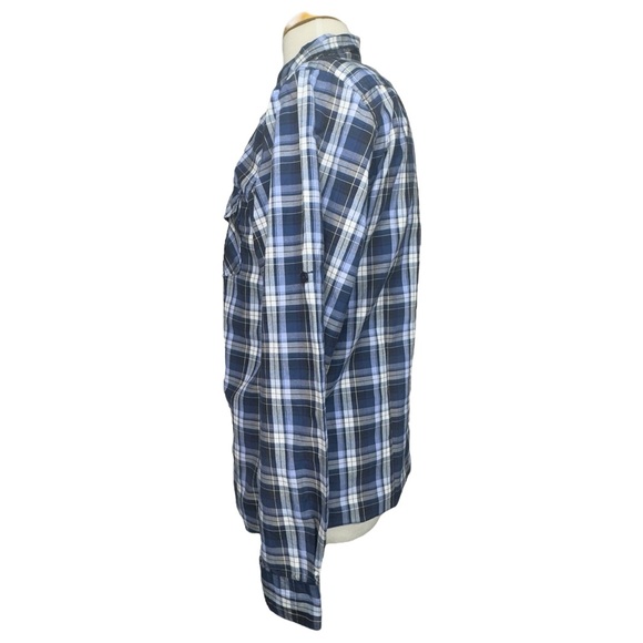 Jonathan Martin Collection Long Sleeve Mens Button Up Light Plaid Shirt Blue Med - Picture 3 of 8